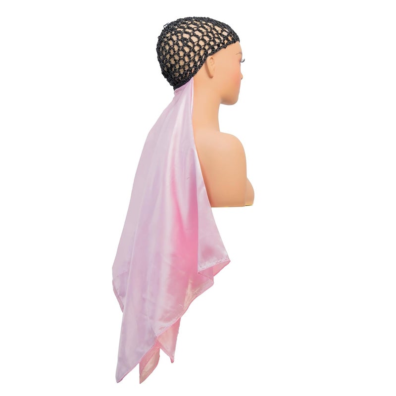 ROSEBONY Wrap Cap Hair Net with Scarf, Heatless Silk Press Hair Care, Shower Cap (color-8) - Image 2